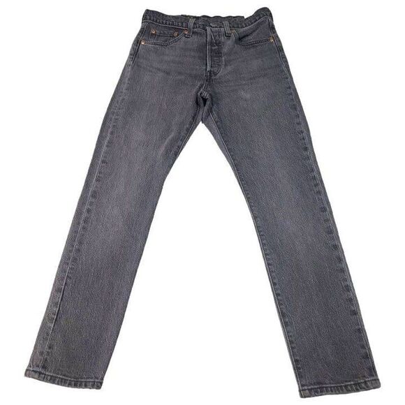 Levi's 501 Jeans Womens Size 25×28 Gray Wash High Rise Fitted Skinny Leg Jeans N - Picture 1 of 8